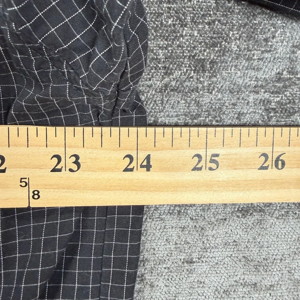 Polo Ralph Lauren Pajama Top Sleepwear Button Up Black Grid‎ Check L